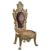 ACME Bernadette Pattern Fabric & Gold Finish Bernadette Side Chair (Set-2) Model DN01471